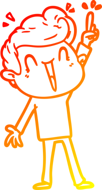 Bir insan tarafından çizilmiş, heyecanlı bir çizgi film çizimi.