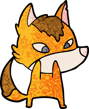 Bir insan tarafından çizilmiş tilki çizgi film karakteri