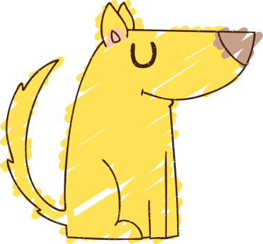 Bir insan tarafından çizilen Köpek Tebeşiri