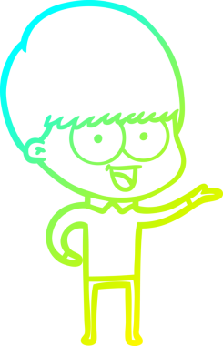 Bir insan tarafından çizilmiş mutlu çizgi film çocuğu çizimi.