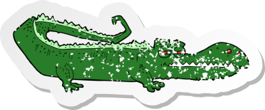 Bir insan tarafından çizilmiş timsah çizgi filminin gerilimli yapıştırması.