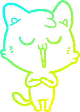 Bir insan tarafından çizilmiş çizgi film kedisinin soğuk çizgi çizimi.