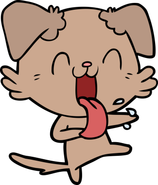 Bir insan tarafından çizilmiş nefes nefese bir köpek.