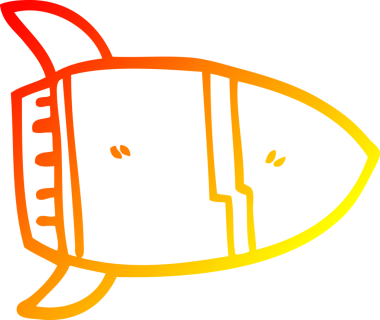 Bir insan tarafından çizilmiş bir uzay roketinin sıcak gradyan çizimi