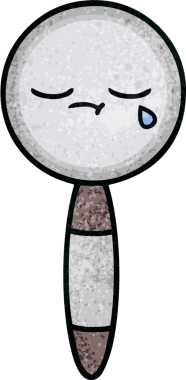 Bir insan tarafından çizilmiş bir büyüteçin retro grunge desen karikatürü