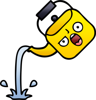 Bir insan tarafından çizilmiş gölgelenmiş çaydanlık karikatürü.