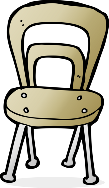 Bir insan tarafından çizilmiş karikatür sandalye.