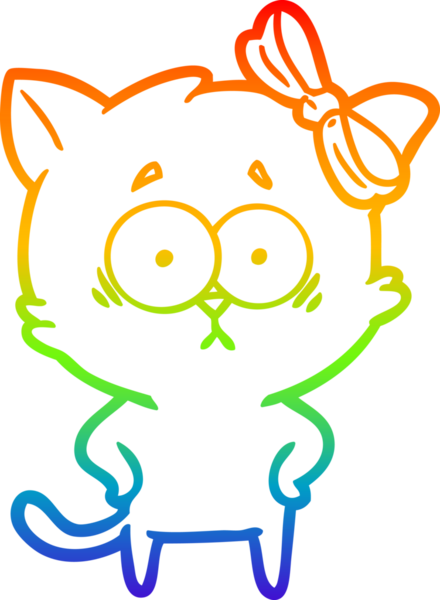 gökkuşağı gradyanı çizimi bir insan tarafından çizilmiş çizgi film kedisi