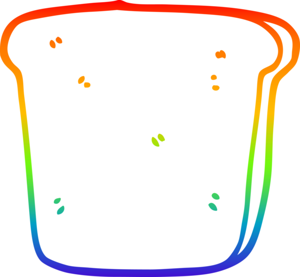 gökkuşağı gradyan çizgisi bir insan tarafından çizilmiş bir ekmek karikatürü
