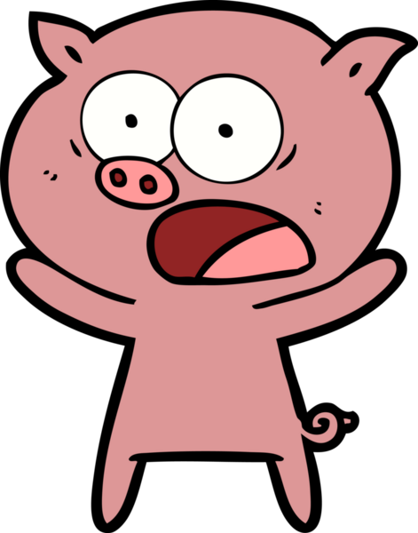 Bir insan tarafından çizilmiş domuz bağırması.