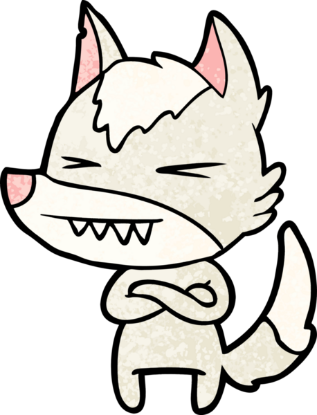 Bir insan tarafından çizilmiş kızgın kurt çizgi filmi.