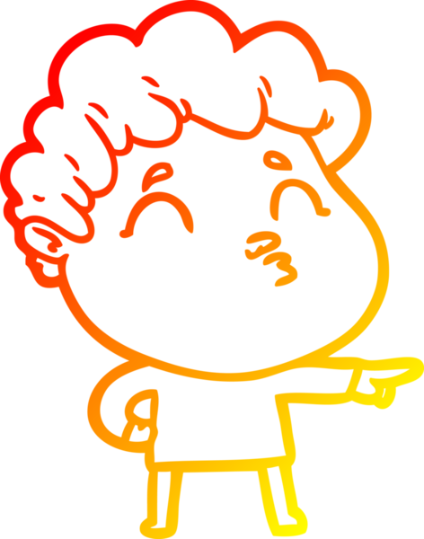 Bir insan tarafından çizilen çizgi film karakterinin sıcak çizgi çizimi