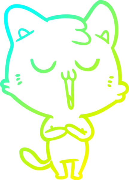 Bir insan tarafından çizilmiş çizgi film kedisinin soğuk çizgi çizimi.