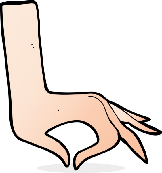 Bir insan tarafından çizilmiş çizgi el sembolü.