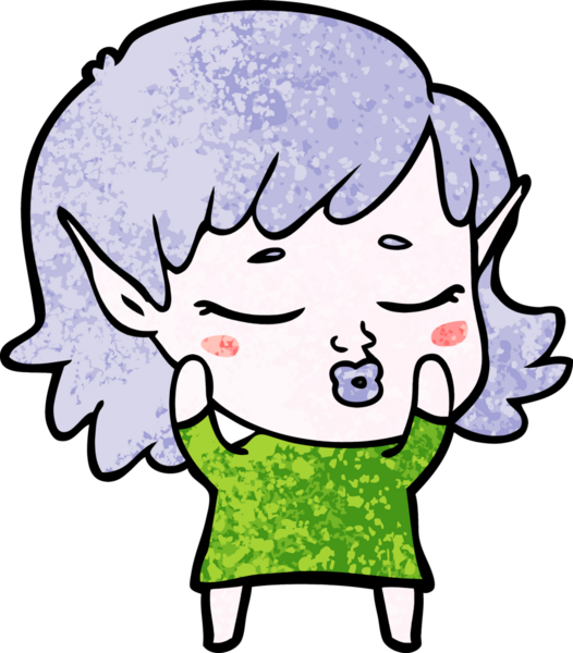 Bir insan tarafından çizilmiş güzel elf kızı.