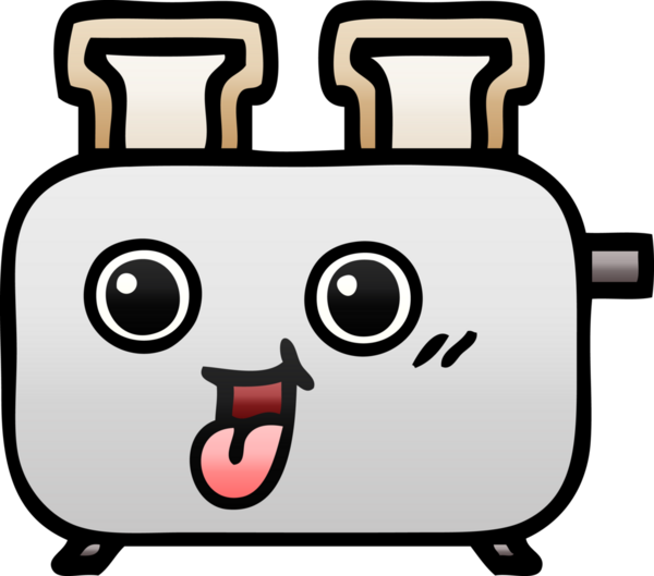 Bir insan tarafından çizilmiş tost makinesinin gölgelenmiş karikatürü.