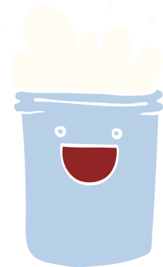 Bir insan tarafından çizilmiş mutlu içecekler.