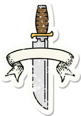 Bir insan tarafından çizilmiş eski bir bıçak amblemi.