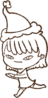 Bir insan tarafından çizilen Noel Kadını Kömür Çizimi