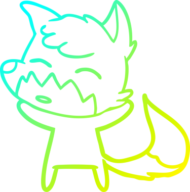 Bir insan tarafından çizilmiş bir tilki çizgi çizimi.