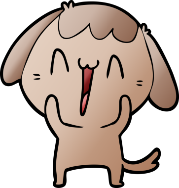 Bir insan tarafından çizilmiş şirin bir çizgi film köpeği.