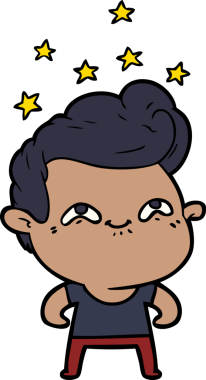 Bir insan tarafından çizilmiş heyecanlı bir çizgi film.