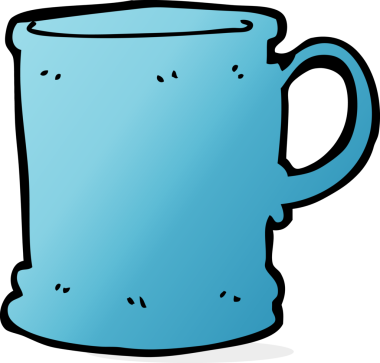 Bir insan tarafından çizilmiş karikatür kupası.