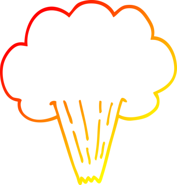 Bir insan tarafından çizilmiş bir hava fırtınasının sıcak çizgi çizimi