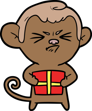 Bir insan tarafından çizilmiş kızgın maymun çizgi filmi.