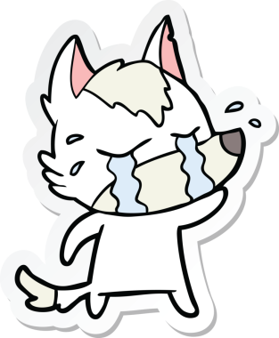 Bir insan tarafından çizilmiş bir karikatür çıkartması.