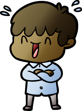 Bir insan tarafından çizilmiş gülen çocuk.