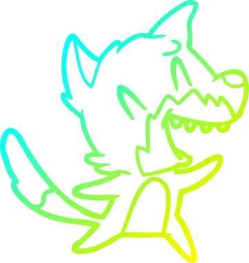 Bir insan tarafından çizilmiş gülen tilki çizgi filmi.