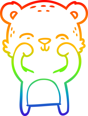 Bir insan tarafından çizilmiş mutlu bir çizgi film ayısının çizimi.