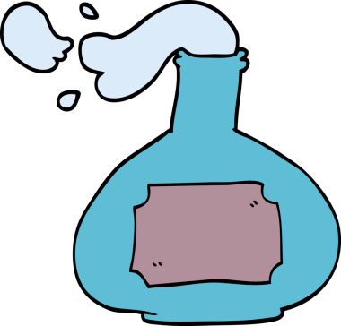 Bir insan tarafından çizilmiş karalama iksiri şişesi.