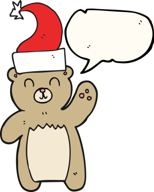 Bir insan tarafından çizilen oyuncak ayının serbest konuşma balonu çizimi.