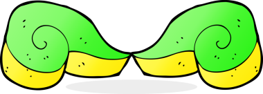 Karikatür dekoratif girdap sembolü bir insan tarafından çizilmiş.