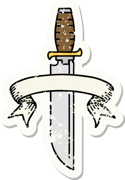 Bir insan tarafından çizilmiş eski bir bıçak amblemi.