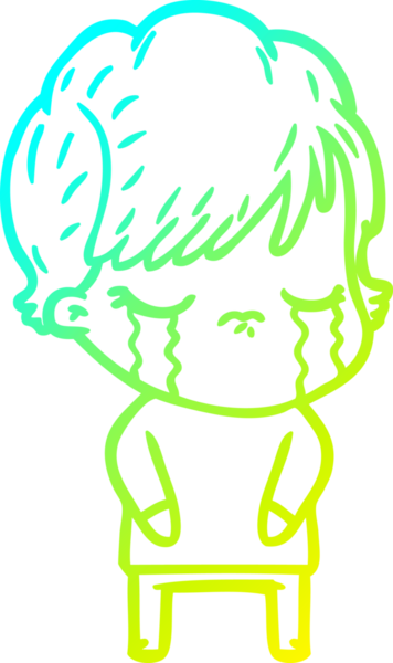 Bir insan tarafından çizilmiş ağlayan bir karikatür çizimi.