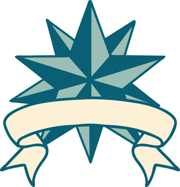 Bir insan tarafından çizilmiş geleneksel bir yıldız dövmesi