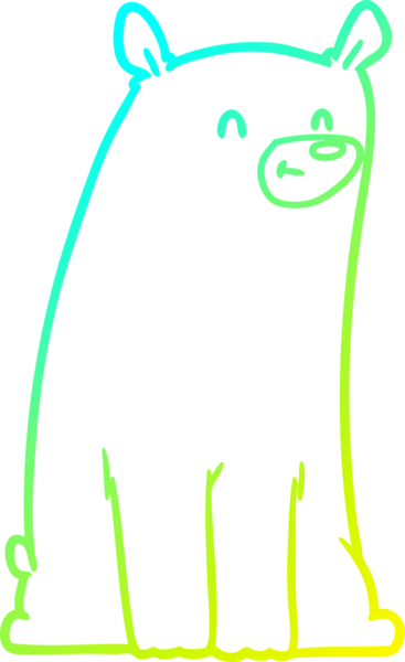 Bir insan tarafından çizilen çizgi film ayısının soğuk gradyan çizgisi.