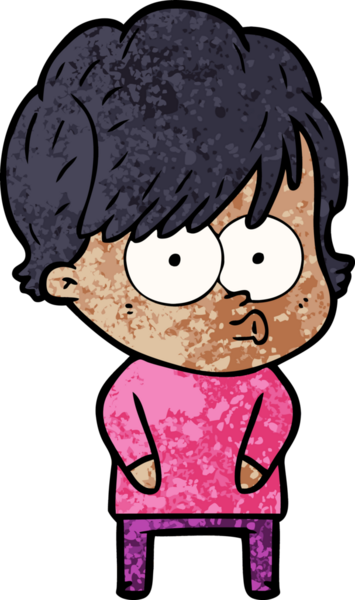 Bir insan tarafından çizilmiş karikatür kadın.