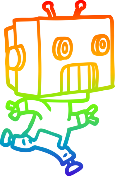 gökkuşağı gradyan çizgisi bir insan tarafından çizilmiş robot çizgi