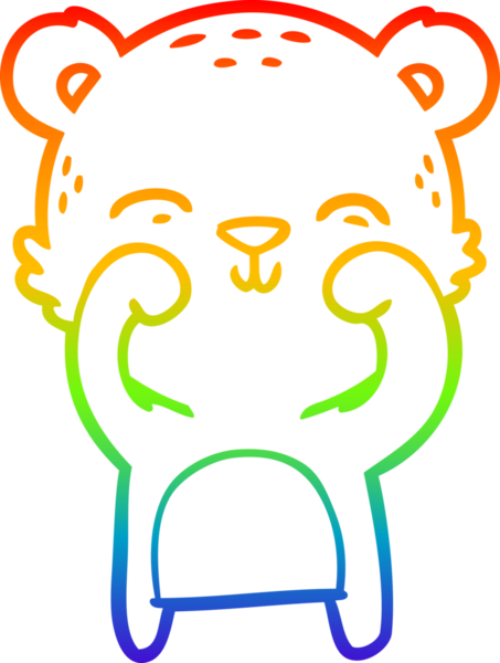 Bir insan tarafından çizilmiş mutlu bir çizgi film ayısının çizimi.