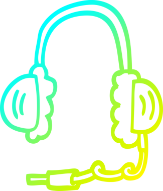 Bir insan tarafından çizilmiş bir kulaklığın soğuk gradyan çizgisi