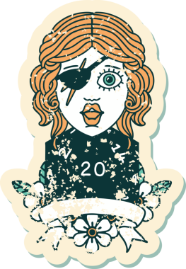 Retro Dövme Tarzı Bir insan tarafından çizilmiş 20 zarlı düzenbaz insan