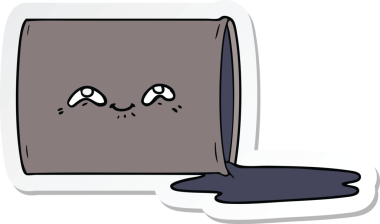 Bir insan tarafından çizilmiş karikatür yağ varili çıkartması.