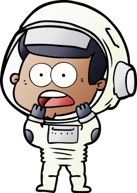 Karikatür bir insan tarafından çizilen astronotu şaşırttı.