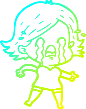 Bir insan tarafından çizilmiş ağlayan bir karikatür çizimi.