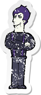 Bir insan tarafından çizilmiş bir vampir çizgi filminin gerilimli yapıştırması.