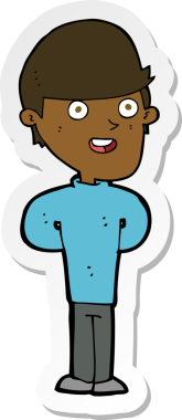 Bir insan tarafından çizilmiş mutlu bir adamın çıkartması.